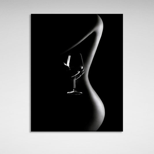 A girl's body and a glass Canvas Wall Art Print