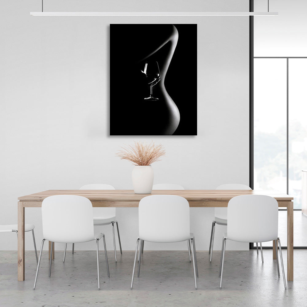 A girl's body and a glass Canvas Wall Art Print