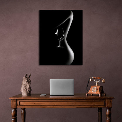 A girl's body and a glass Canvas Wall Art Print