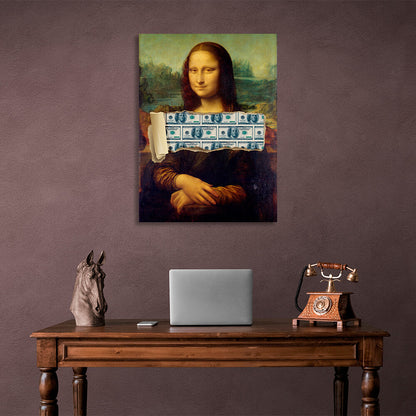 Mona Lisa Money Lisa Inspirational Canvas Wall Art Print