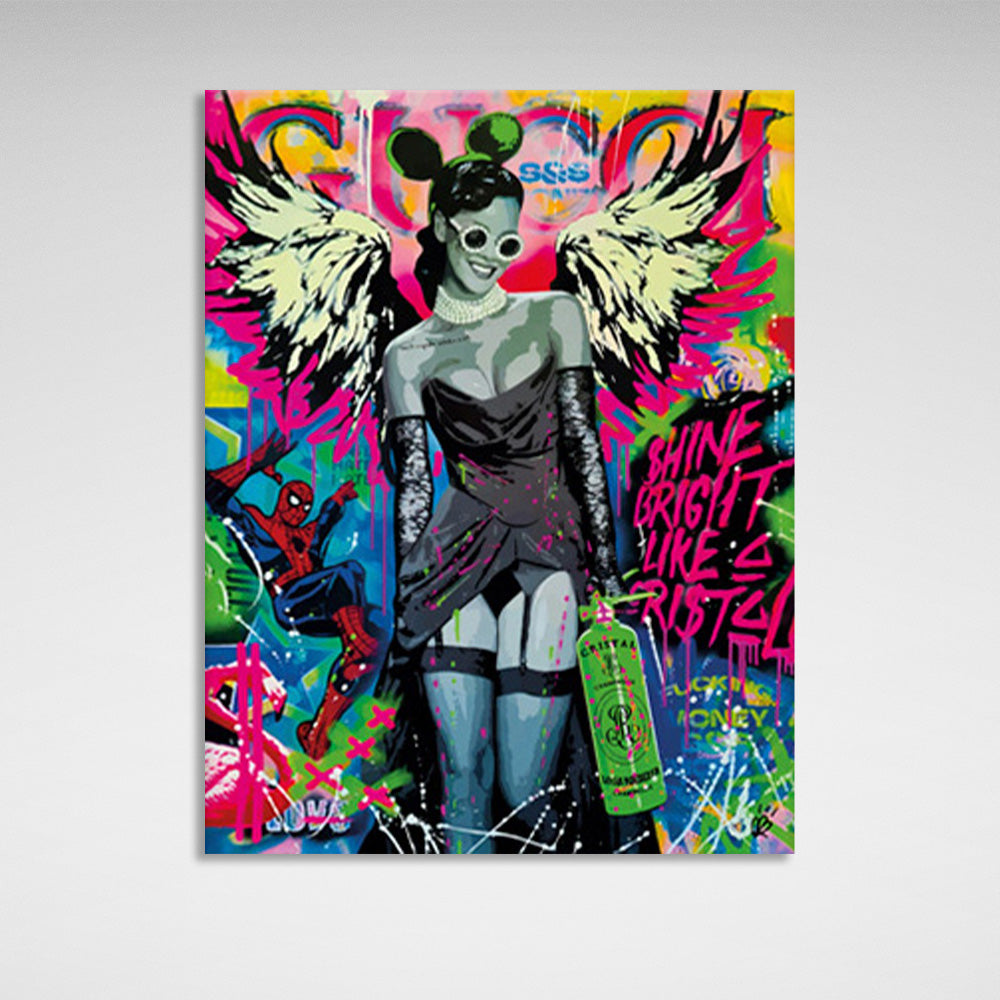 The girl with the painted wings Canvas Wall Art Print