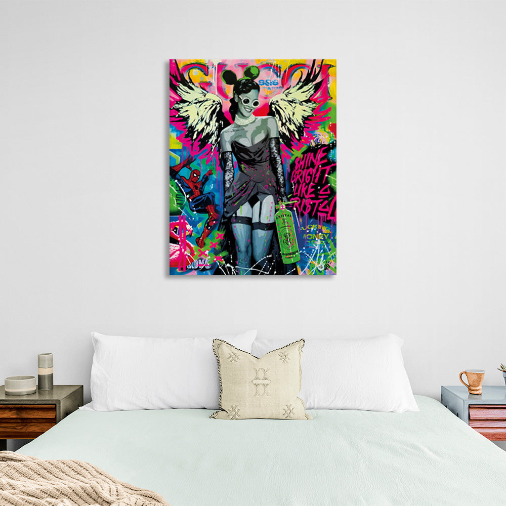 The girl with the painted wings Canvas Wall Art Print