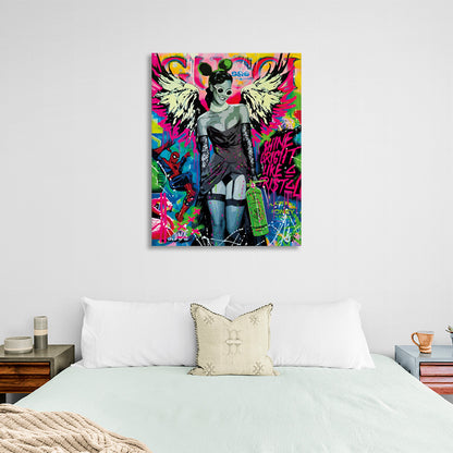 The girl with the painted wings Canvas Wall Art Print