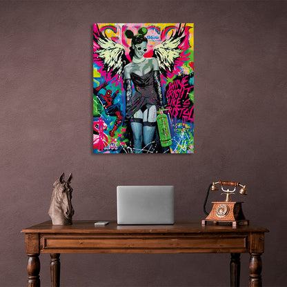 The girl with the painted wings Canvas Wall Art Print