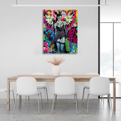 The girl with the painted wings Canvas Wall Art Print