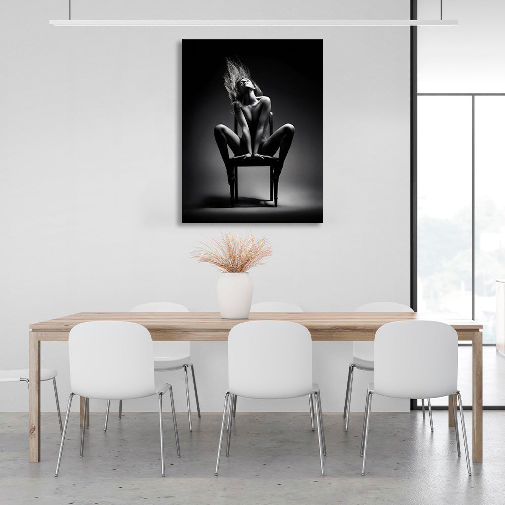 The girl in the chair Canvas Wall Art Print