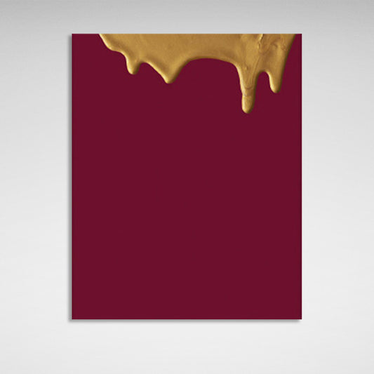 A burgundy canvas with gold paint Canvas Wall Art Print