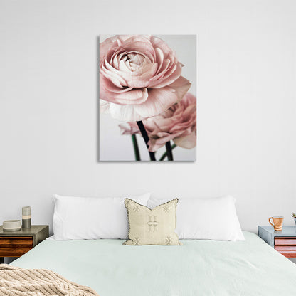 Delicate roses on a light background Canvas Wall Art Print