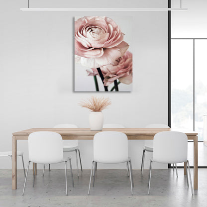 Delicate roses on a light background Canvas Wall Art Print