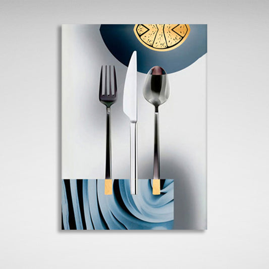 Abstraction cutlery Canvas Wall Art Print For Kitchen