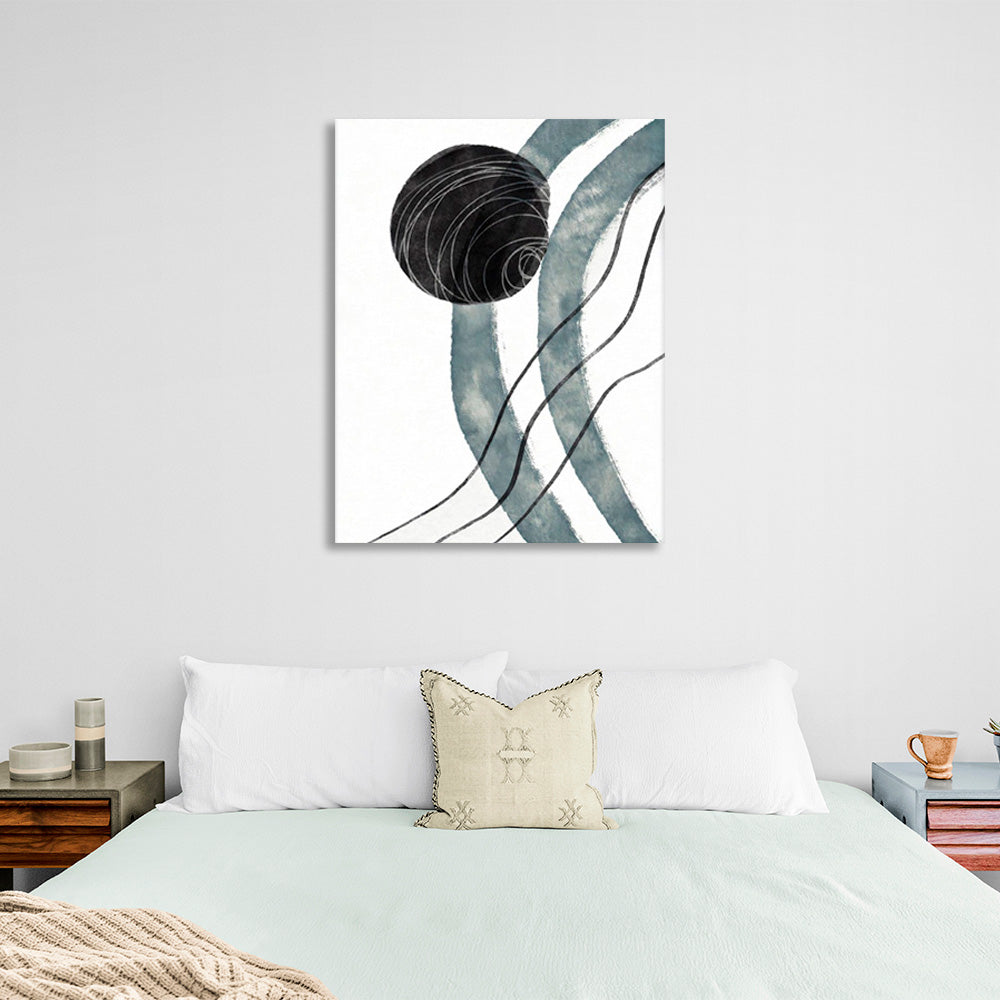 Abstraction in black and gray on a white background Abstraction Canvas Wall Art Print