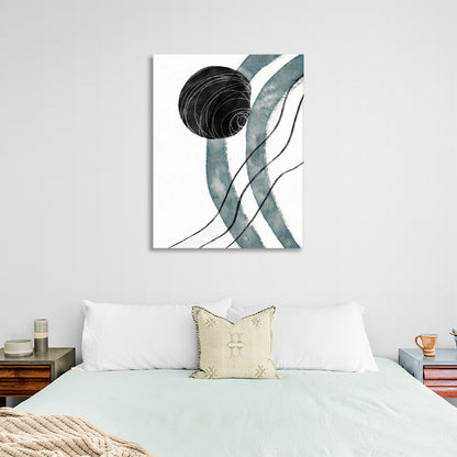 Abstraction in black and gray on a white background Abstraction Canvas Wall Art Print