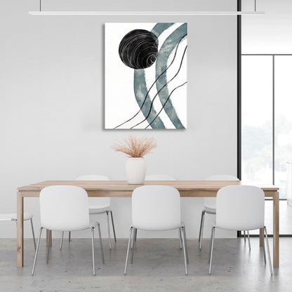 Abstraction in black and gray on a white background Abstraction Canvas Wall Art Print