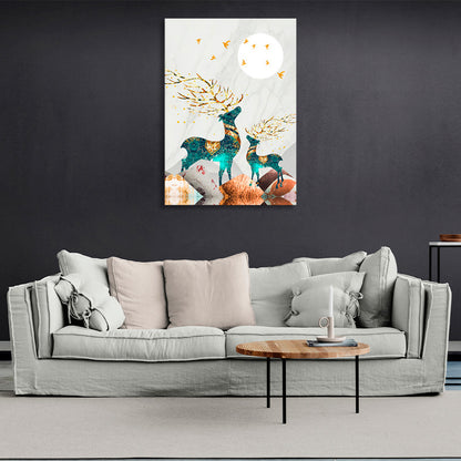 Abstraction deers Abstraction Canvas Wall Art Print