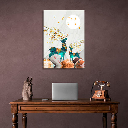 Abstraction deers Abstraction Canvas Wall Art Print