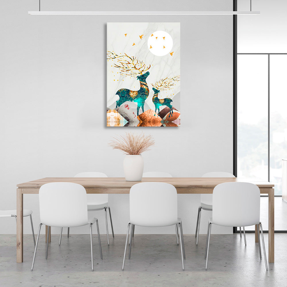 Abstraction deers Abstraction Canvas Wall Art Print