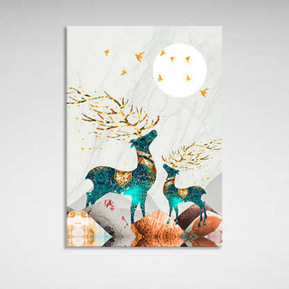 Abstraction deers Abstraction Canvas Wall Art Print