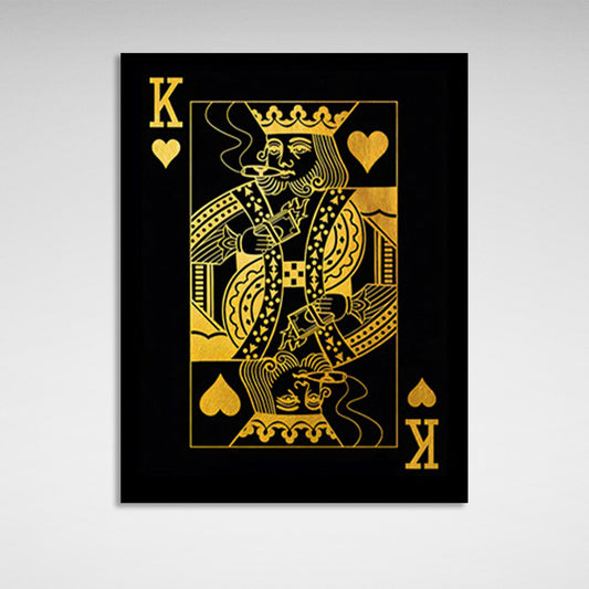 The king card in gold Canvas Wall Art Print