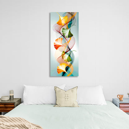 Abstraction leaves on turquoise background Abstraction Canvas Wall Art Print