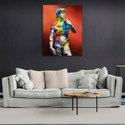 Greek sculpture in graffiti colors Canvas Wall Art Print