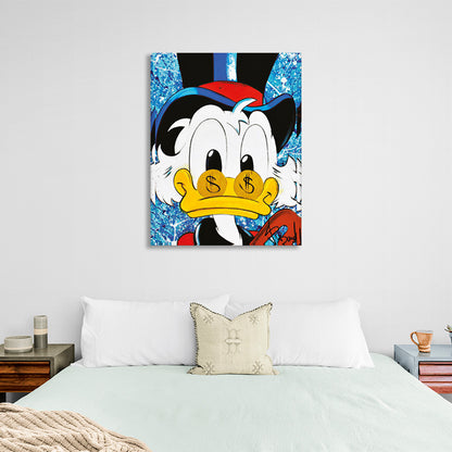 Scrooge with a hat and glasses Inspirational Canvas Wall Art Print