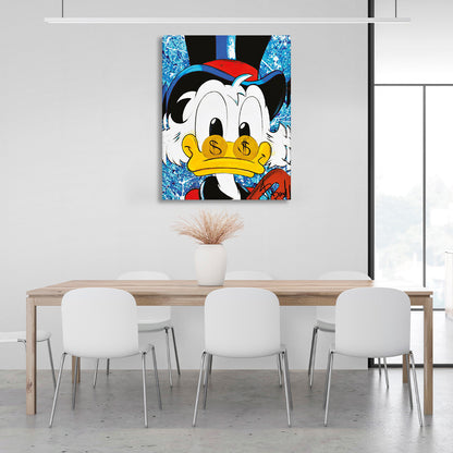 Scrooge with a hat and glasses Inspirational Canvas Wall Art Print