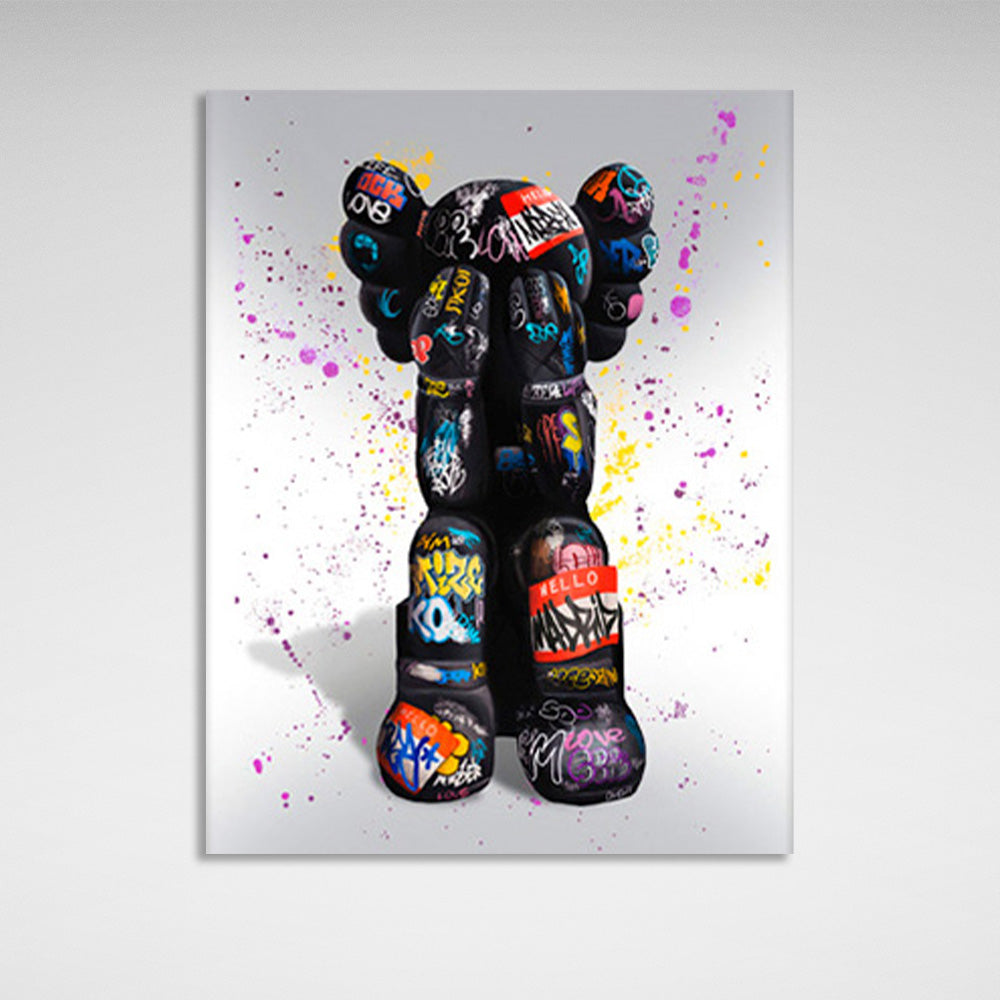 A graffiti-style bullshit doll Canvas Wall Art Print