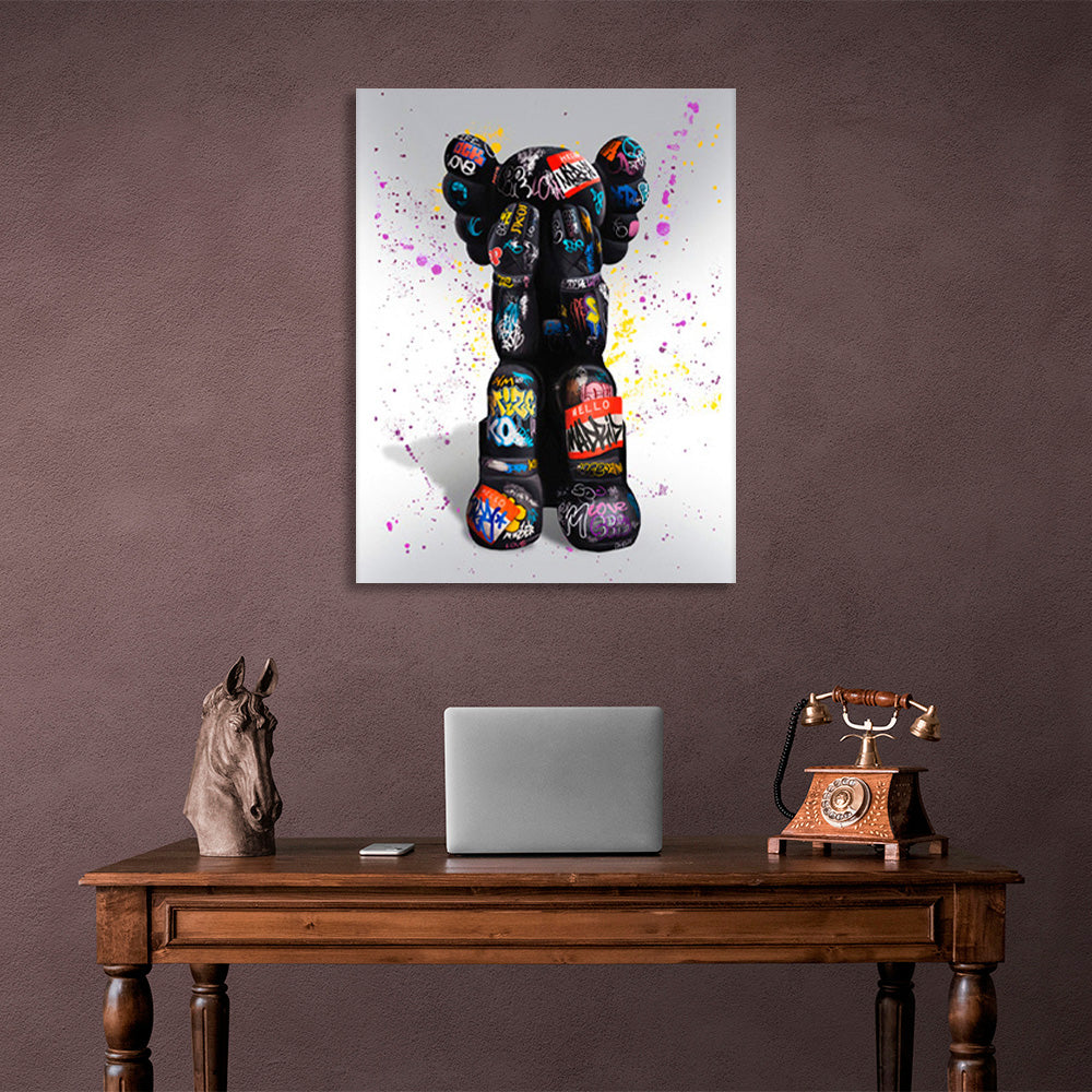 A graffiti-style bullshit doll Canvas Wall Art Print