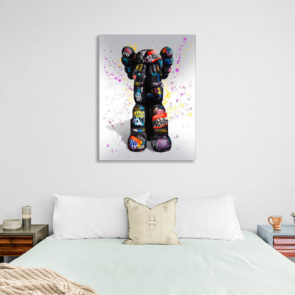 A graffiti-style bullshit doll Canvas Wall Art Print