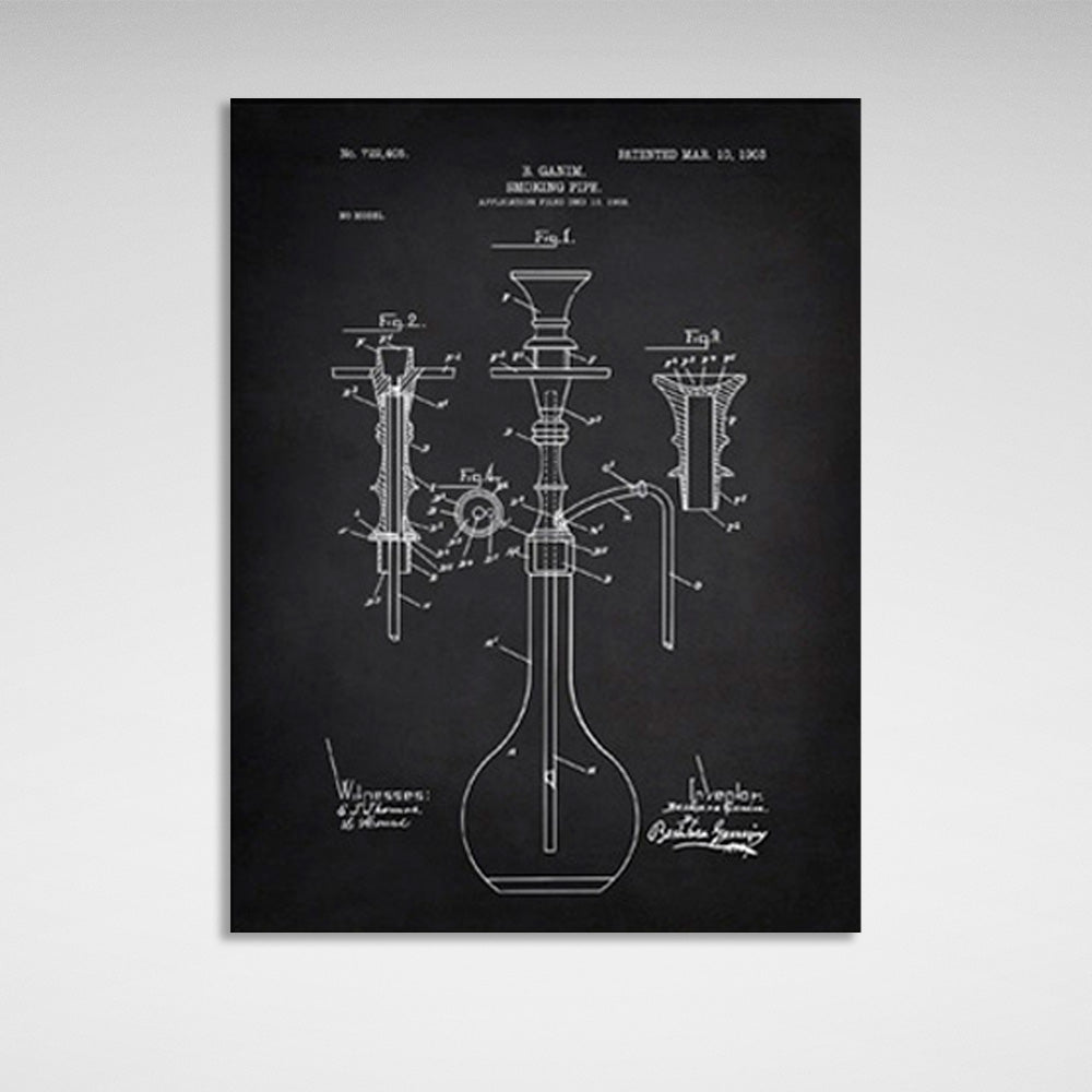 Hookah diagram Canvas Wall Art Print