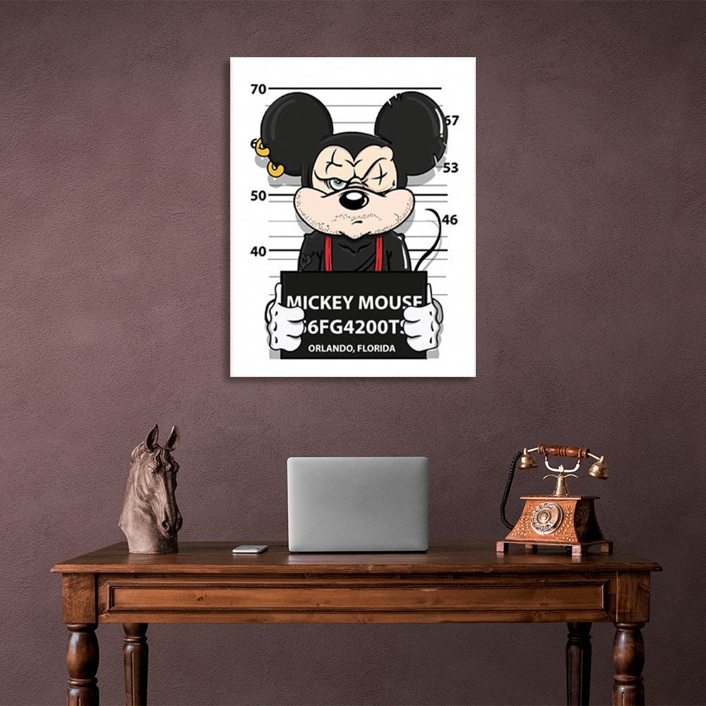 Prisoner Mickey Mouse Canvas Wall Art Print