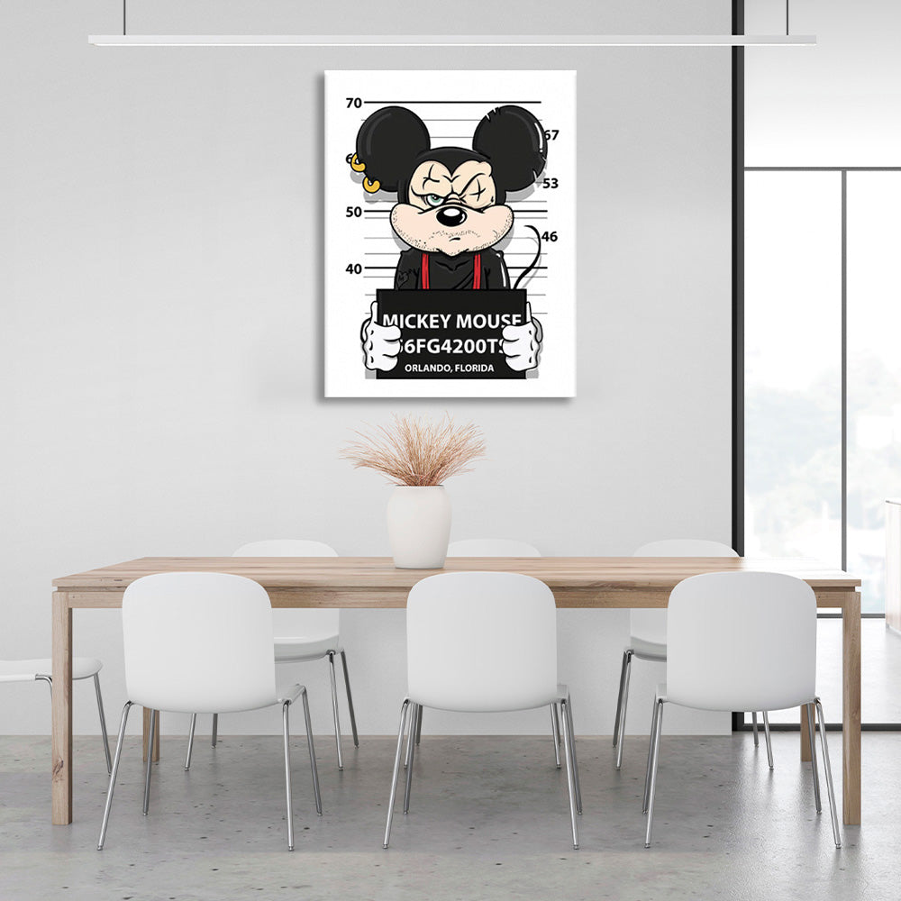 Prisoner Mickey Mouse Canvas Wall Art Print