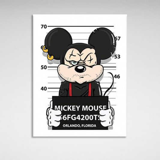 Prisoner Mickey Mouse Canvas Wall Art Print