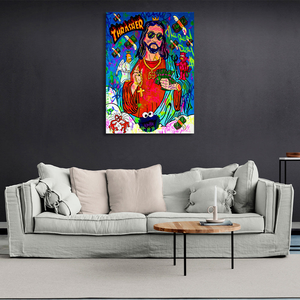 Graffiti-style man Canvas Wall Art Print