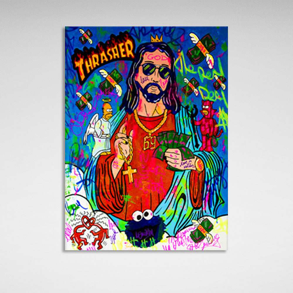 Graffiti-style man Canvas Wall Art Print