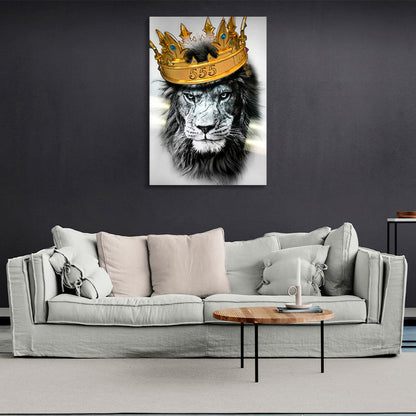 A lion with a crown Canvas Wall Art Print