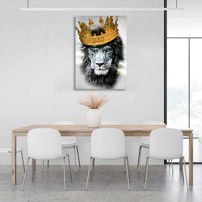 A lion with a crown Canvas Wall Art Print