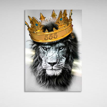 A lion with a crown Canvas Wall Art Print