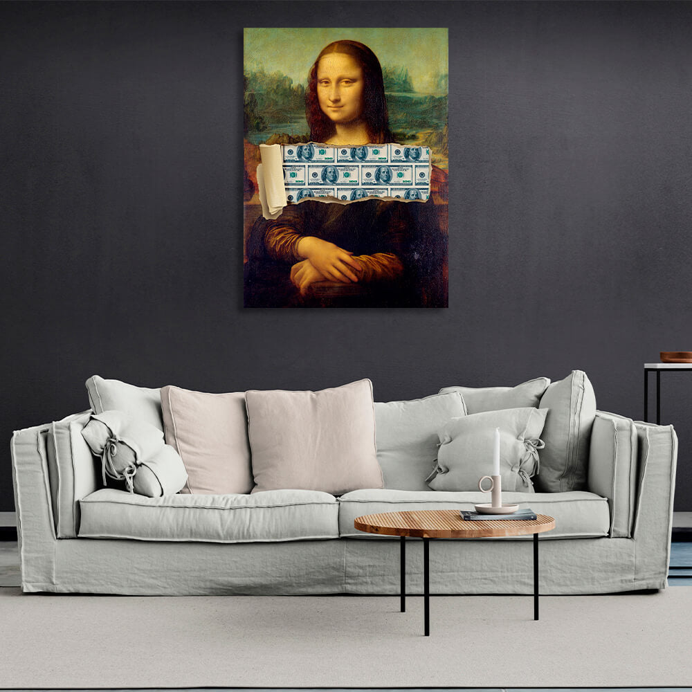 Mona Lisa Money Lisa Inspirational Canvas Wall Art Print