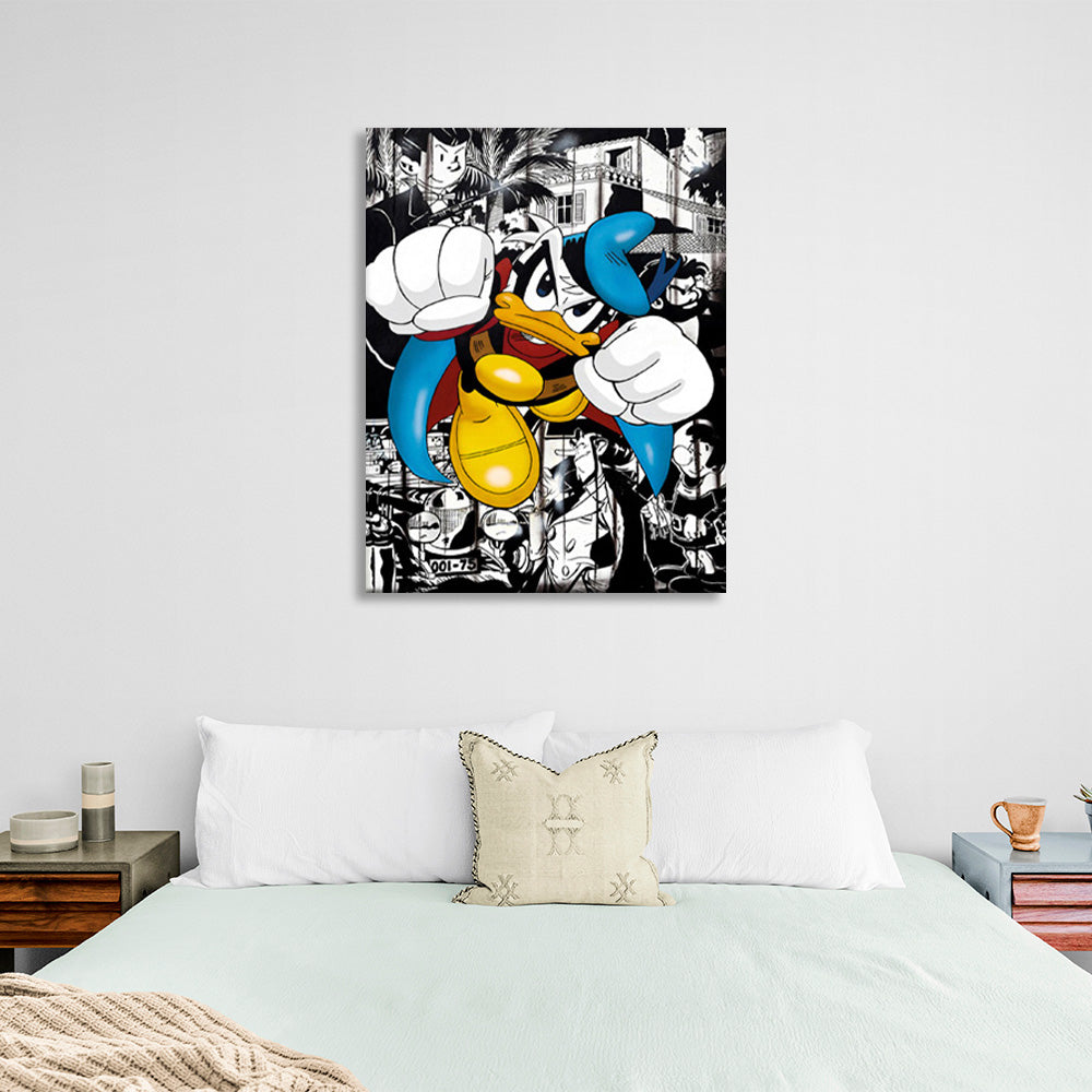 Duck Superman Inspirational Canvas Wall Art Print