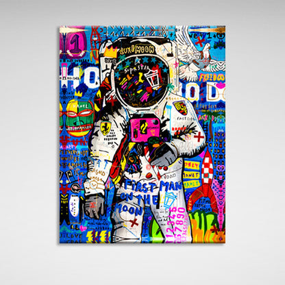 Graffiti astronaut Canvas Wall Art Print