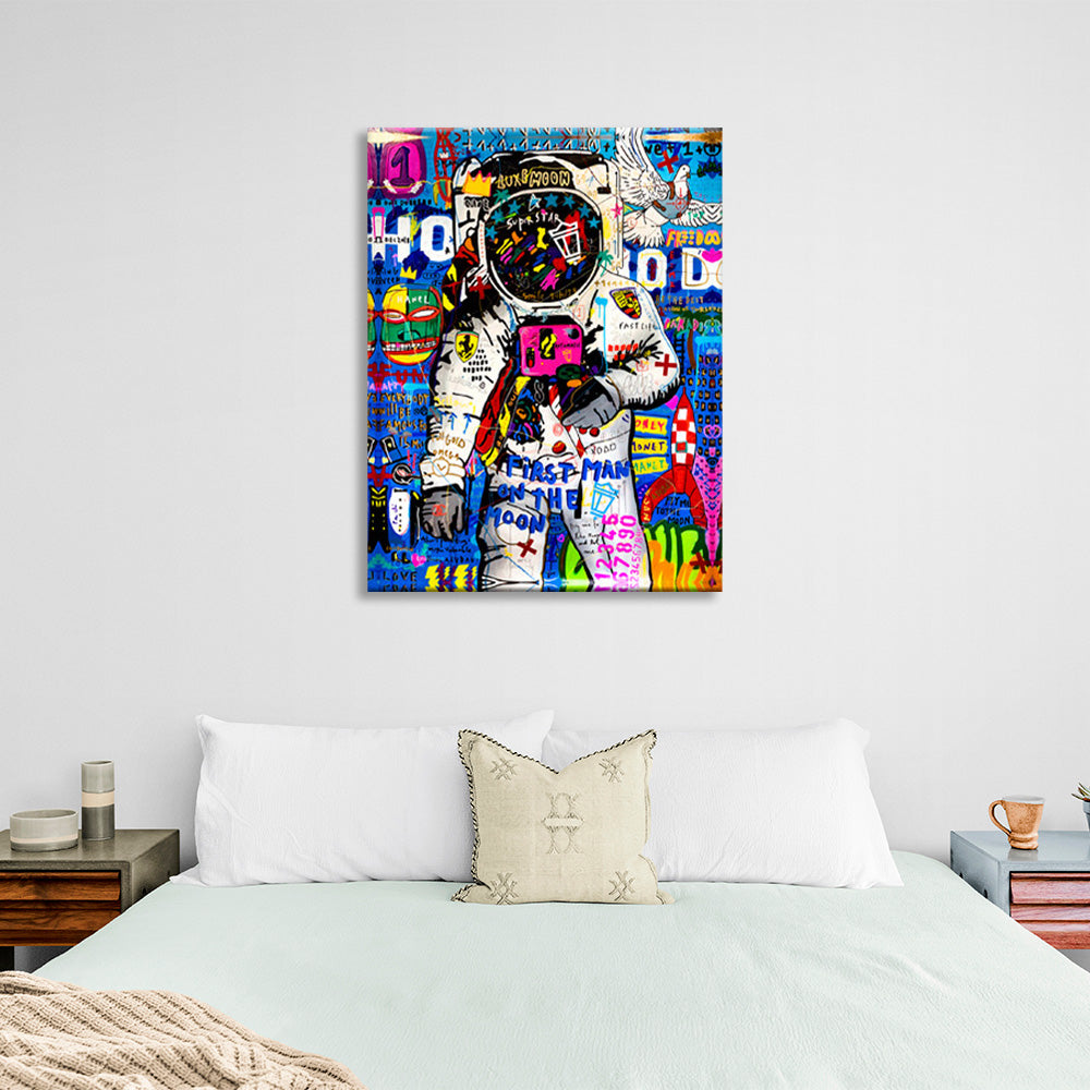 Graffiti astronaut Canvas Wall Art Print