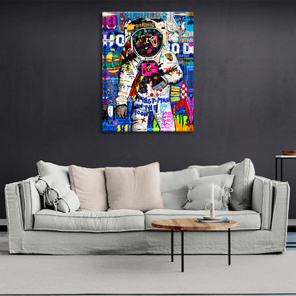 Graffiti astronaut Canvas Wall Art Print