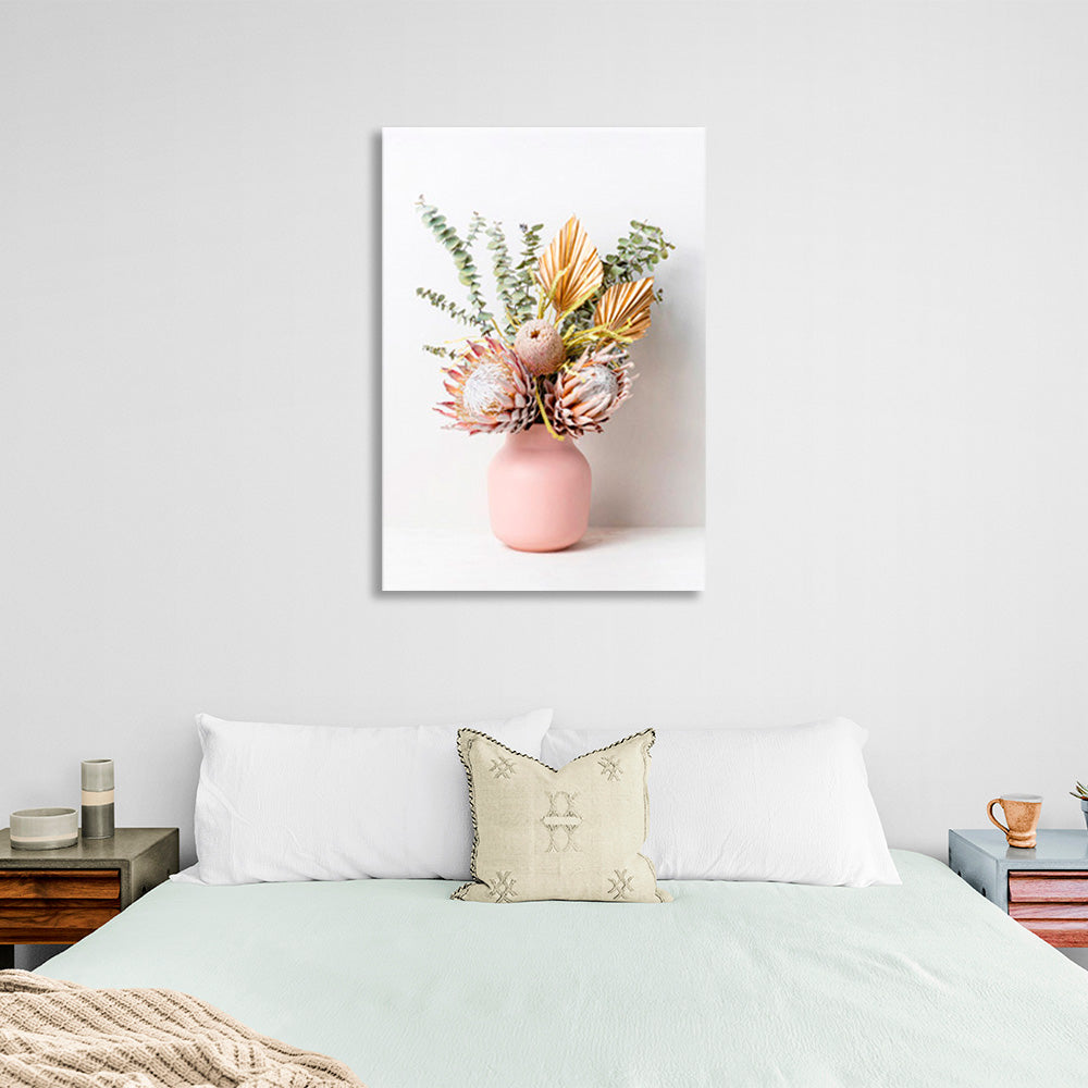 Vase with flowers Canvas Wall Art Print