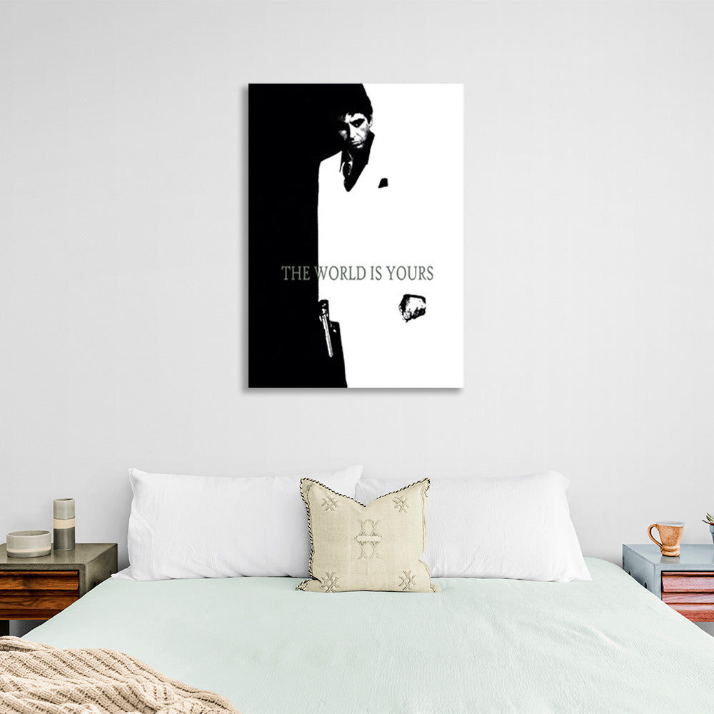 A man in black and white Canvas Wall Art Print