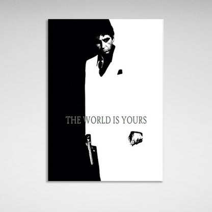 A man in black and white Canvas Wall Art Print