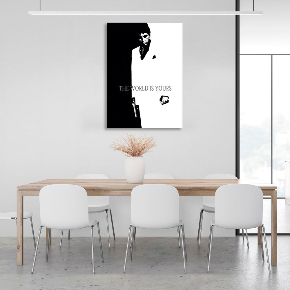 A man in black and white Canvas Wall Art Print