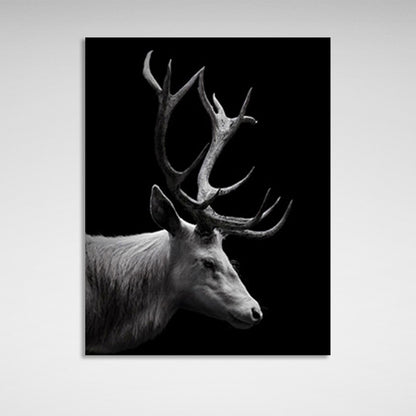 Deer on a black background Canvas Wall Art Print