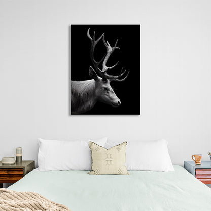 Deer on a black background Canvas Wall Art Print