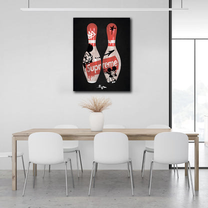 Bowling pin Mickey Canvas Wall Art Print